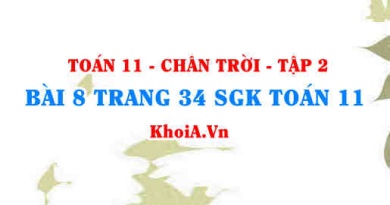 Bài 8 trang 34 Toán 11 Tập 2 Chân trời sáng tạo